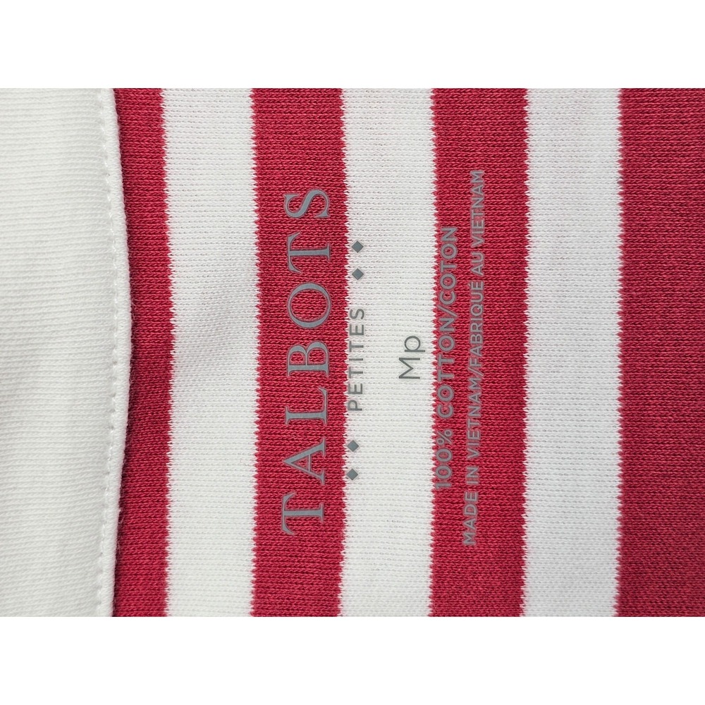 TALBOTS Petite MP Red Pink Striped‎ Criss Cross Tank Top Blouse Women's NW - Picture 6 of 7